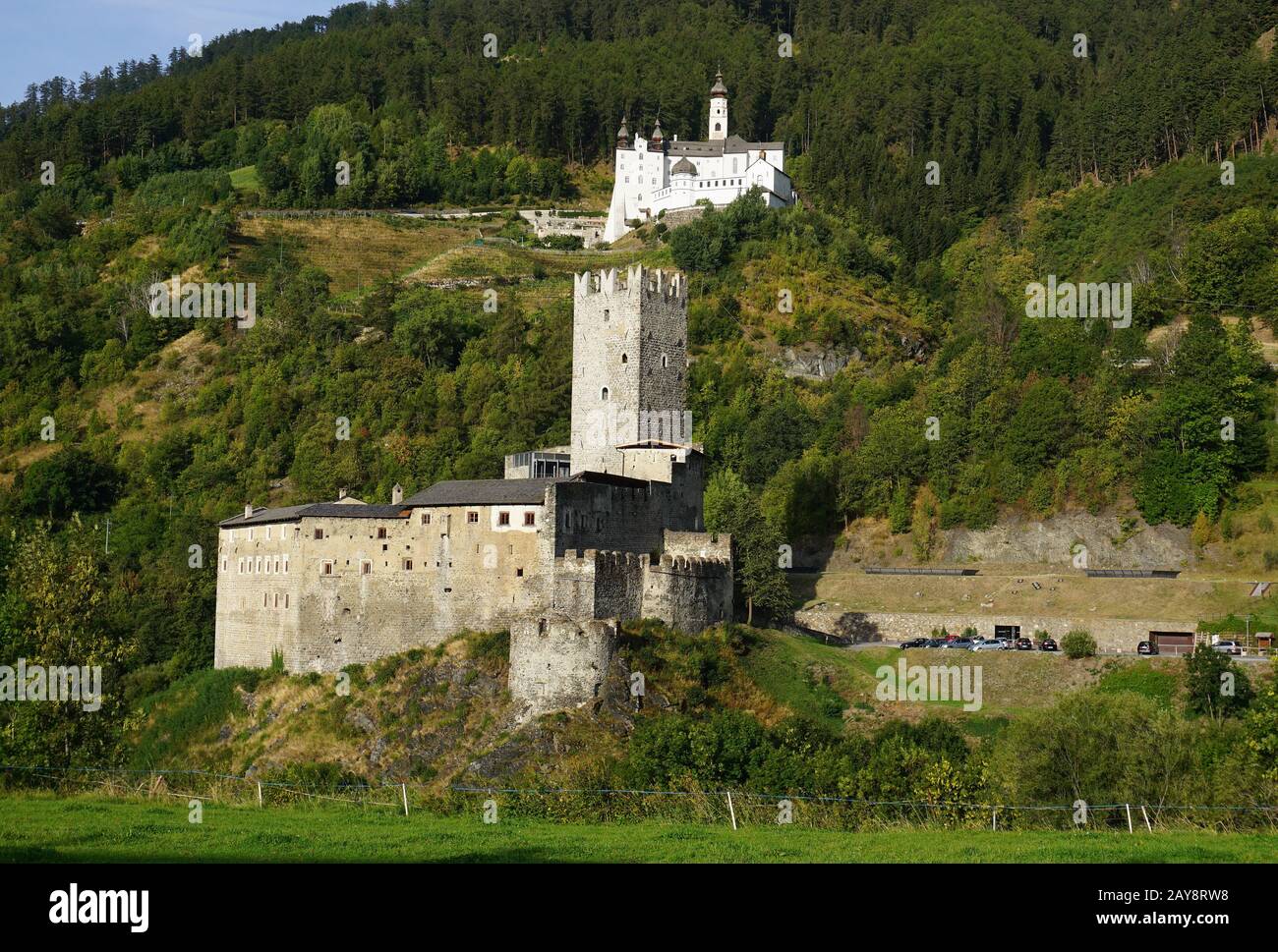 burg, Kloster Marienberg und Fürstenberg, Italien, südtirol, Stockfoto