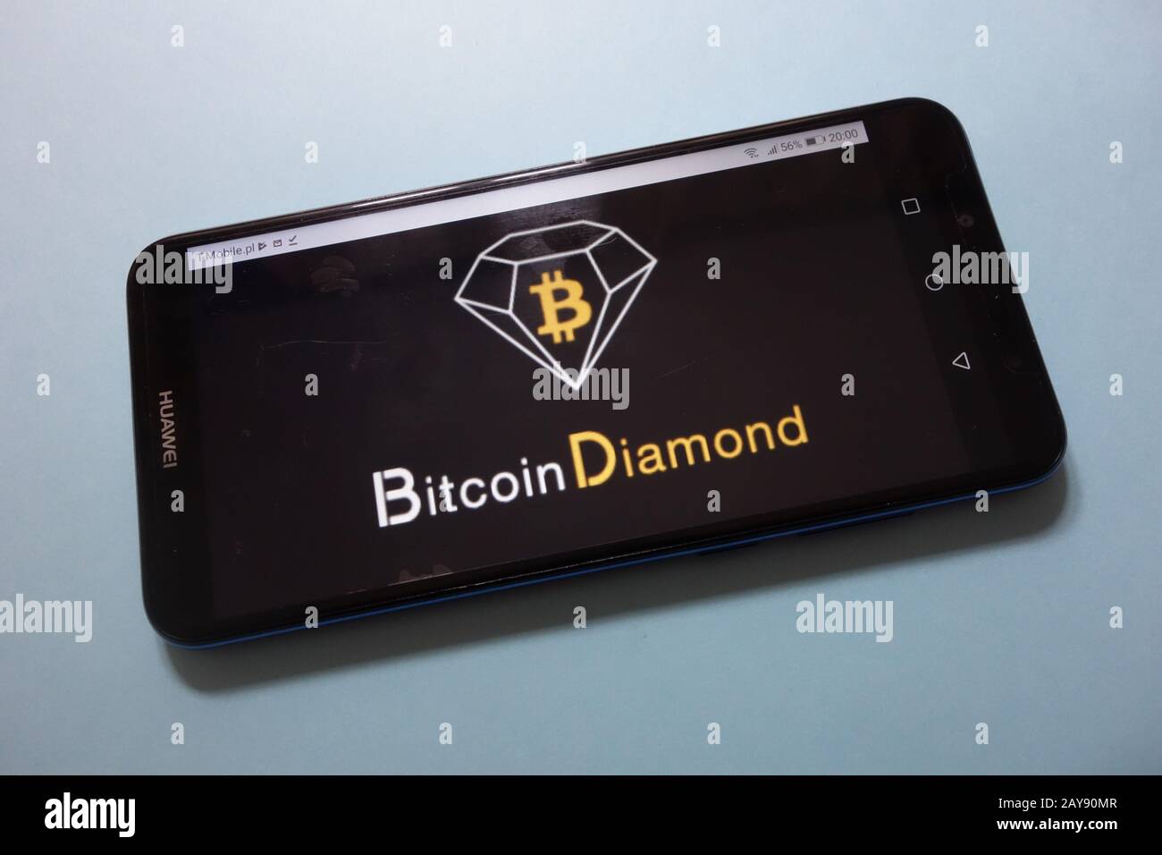 Bitcoin Diamond (BCD)-Cryptocurrency-Logo wird auf dem Smartphone angezeigt Stockfoto