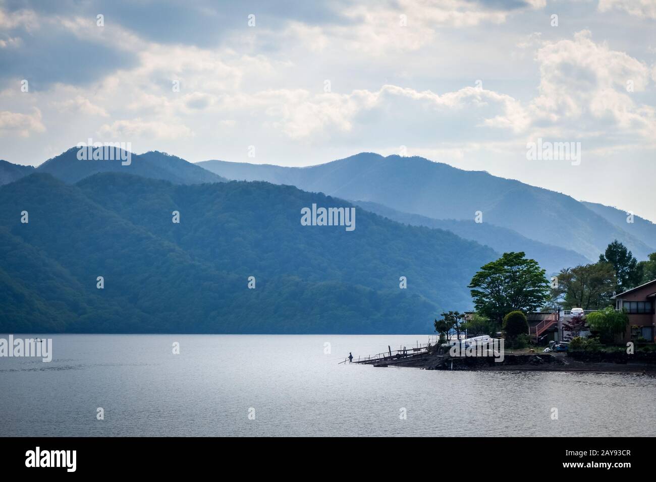 Fischer auf Chuzenji See, Nikko, Japan Stockfoto