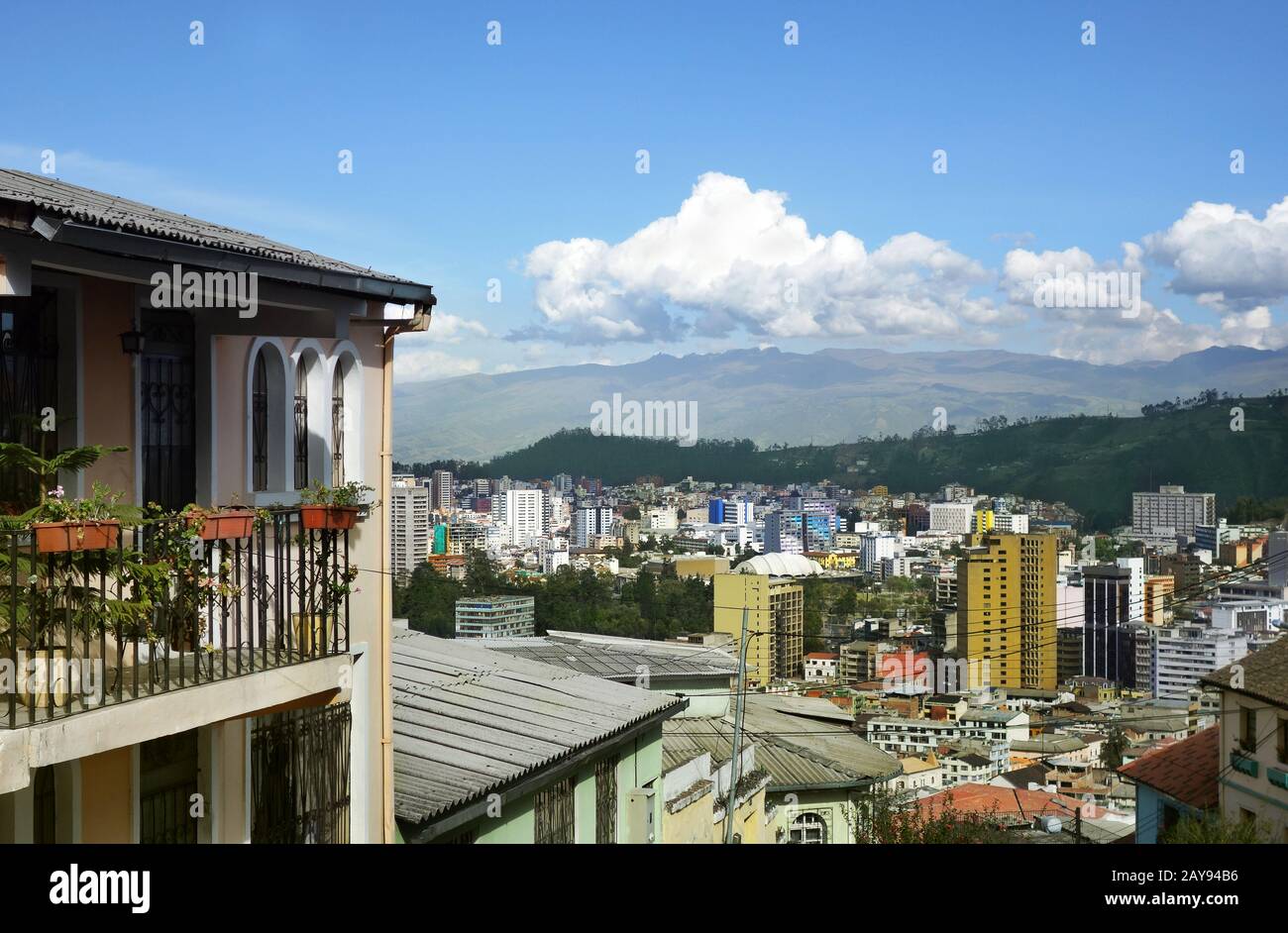 Blick auf die Stadt Quito Ecaudar Stockfoto