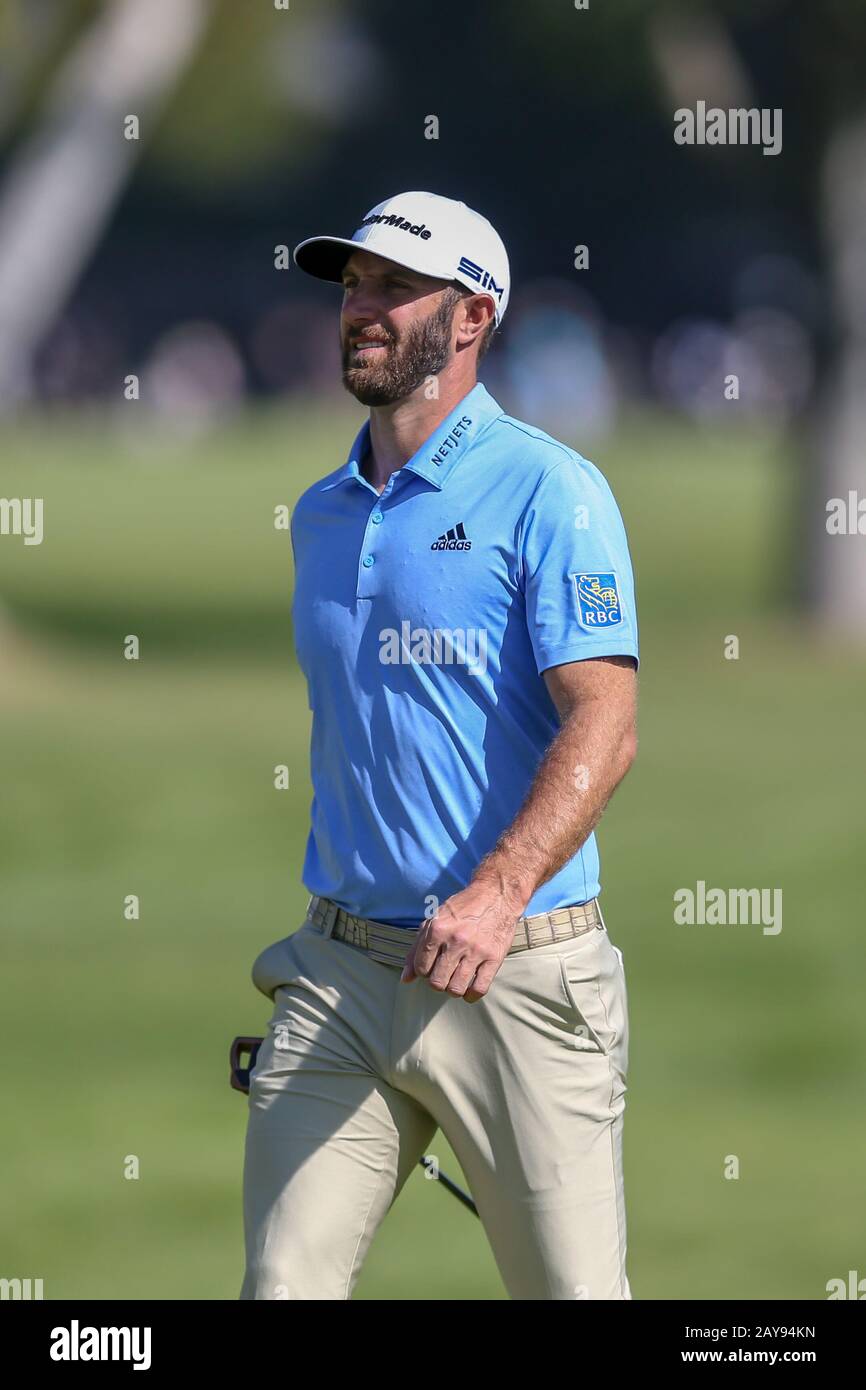 Dustin Johnson während der zweiten Runde des Genesis Invitational im Riviera Country Club, Donnerstag, 14. Februar 2020, im Pazifikraum Palisades von Los Angeles. (Foto von IOS/ESPA-Images) Stockfoto