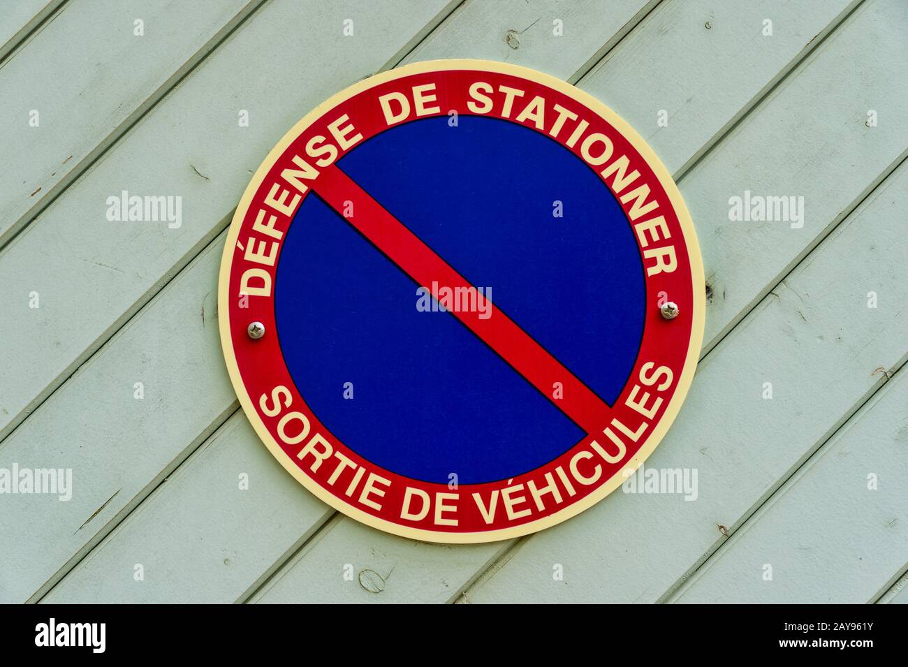 Kein Parkplatz Zeichen in Frankreich Stockfoto