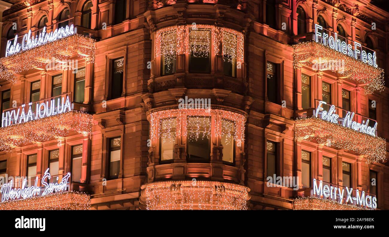 Weihnachtsbeleuchtung am Hamburger Hof in der Hamburger Innenstadt Stockfoto