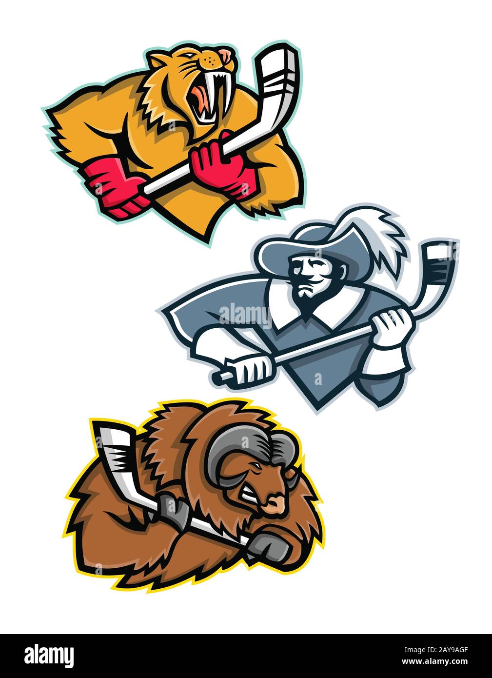 Eishockey Sport Maskottchen Sammlung Stockfoto