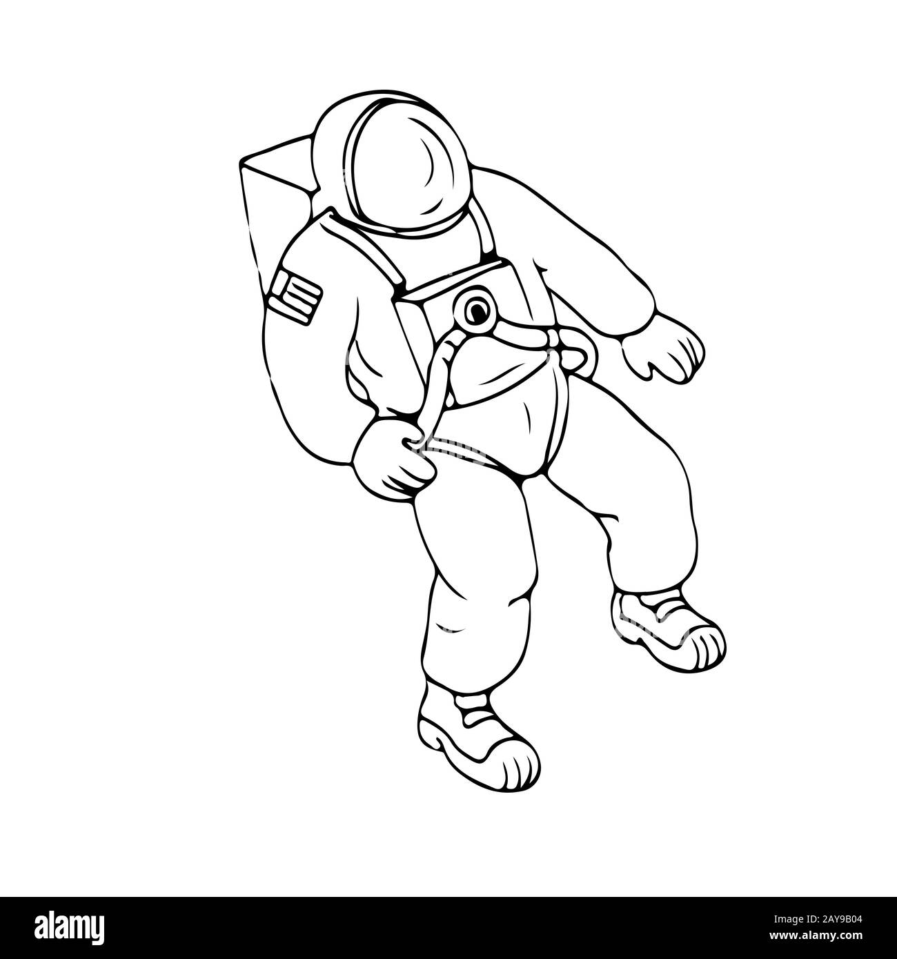 Astronaut im Weltraum schweben Zeichnung Stockfoto