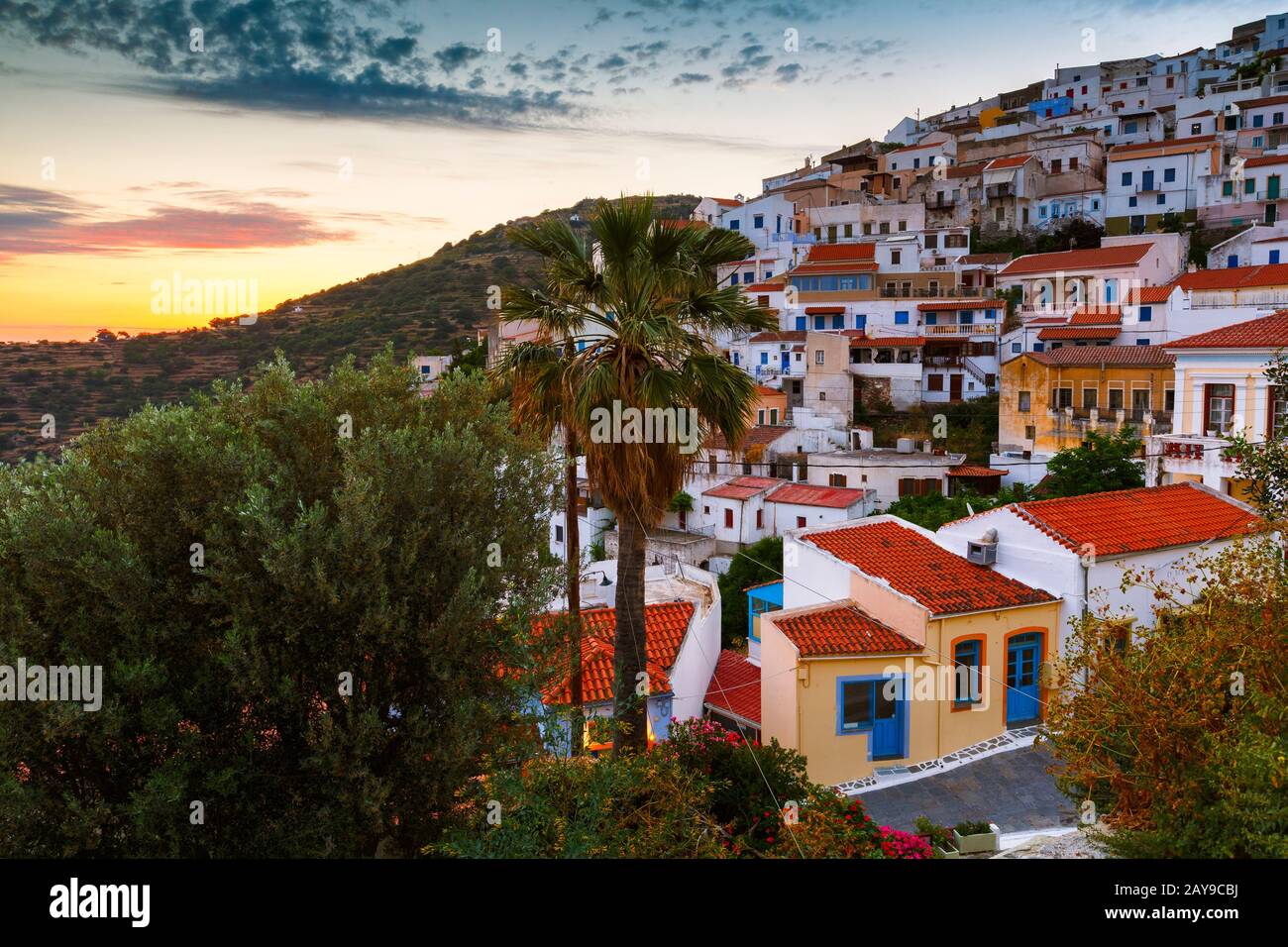 Anzeigen von Ioulida Dorf auf Kea Insel in Griechenland. Stockfoto