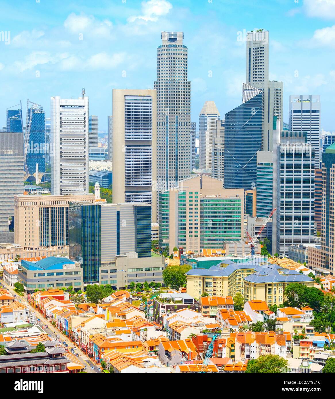 Skyline Singapore Downtown Chinatown Stockfoto