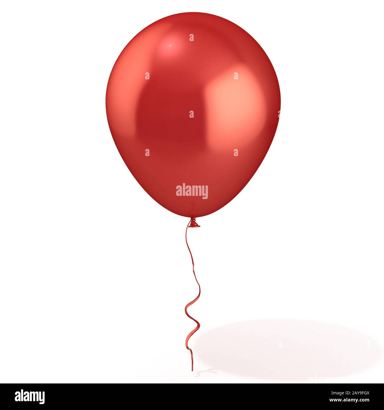 Red Balloon mit Band Stockfoto