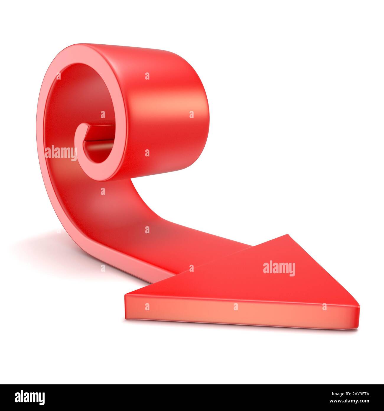 Rote Spirale Pfeil. 3D Stockfoto