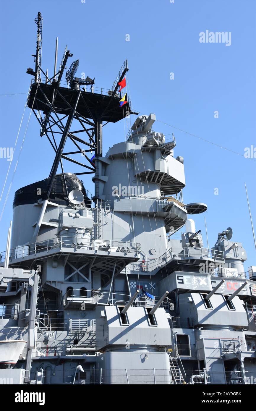 USS Iowa BB-61 in San Pedro, Kalifornien Stockfoto
