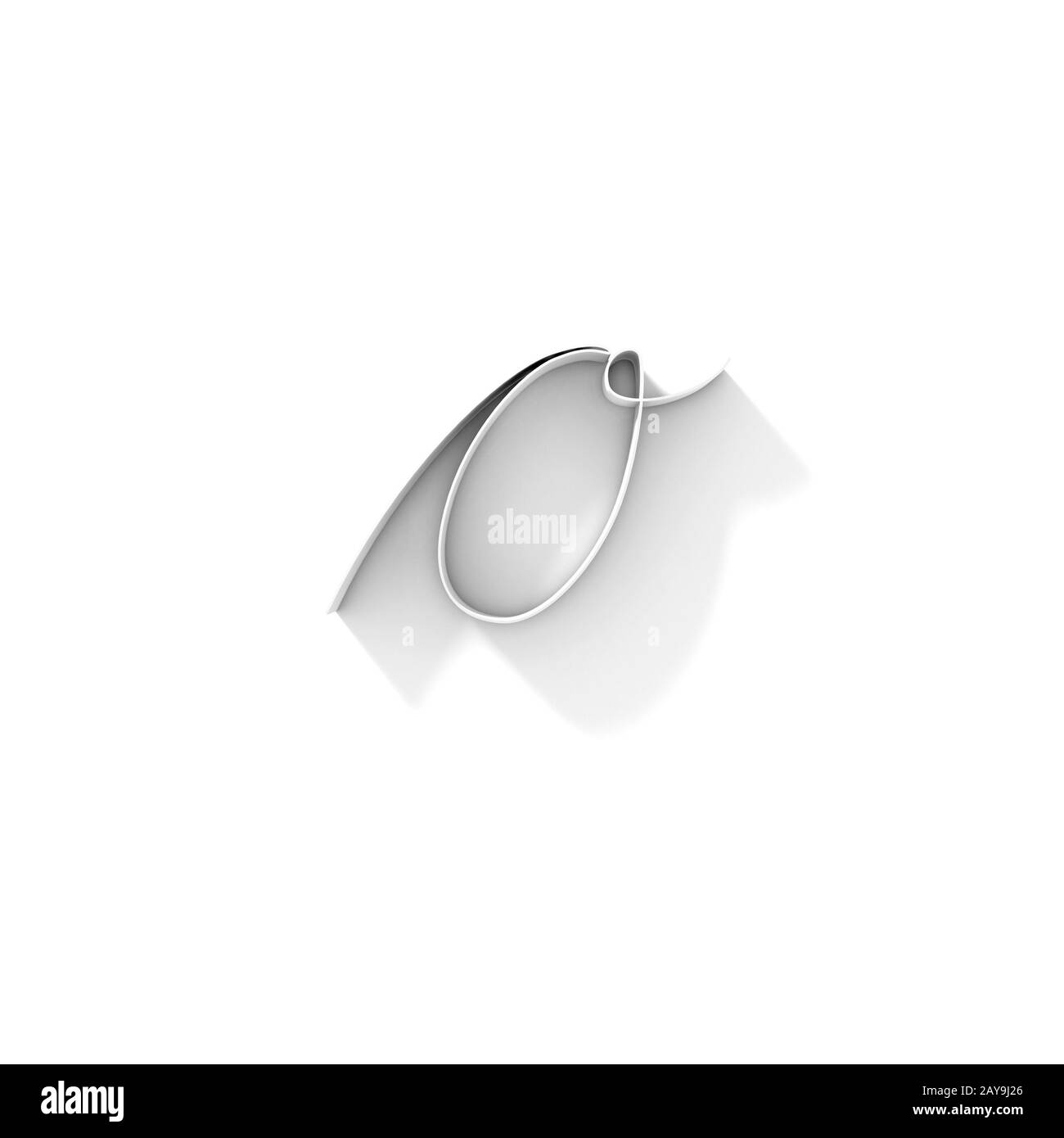 Lange Schatten handschriftlichen font Buchstaben O3D Stockfoto