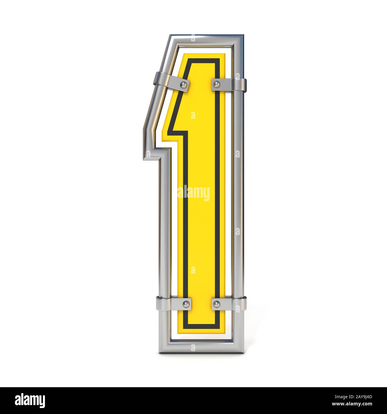 Gerahmte Verkehr Verkehrsschild FONT Anzahl 1 3 D Stockfoto