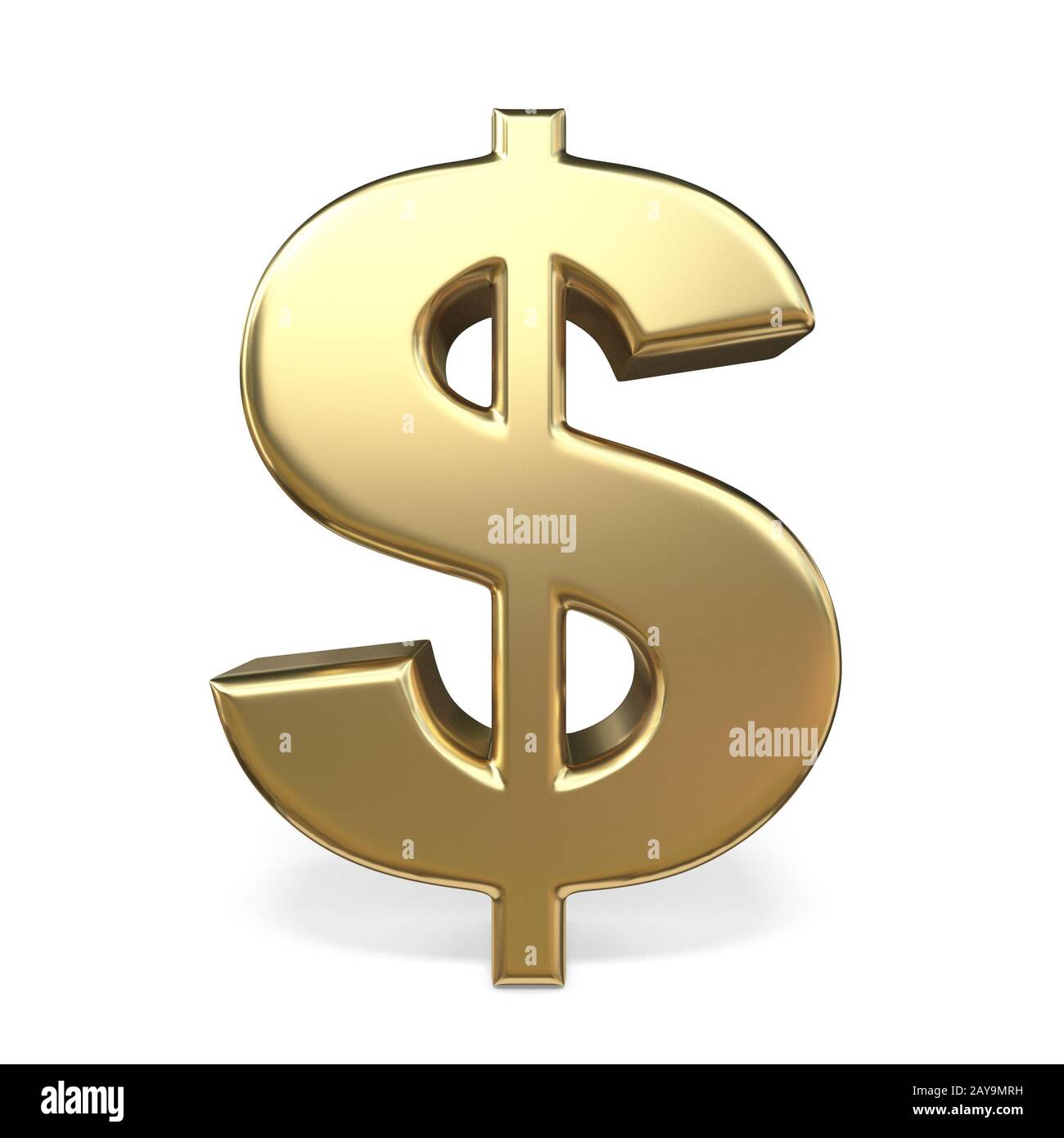 Goldenes Währungssymbol DOLLAR 3D Stockfoto