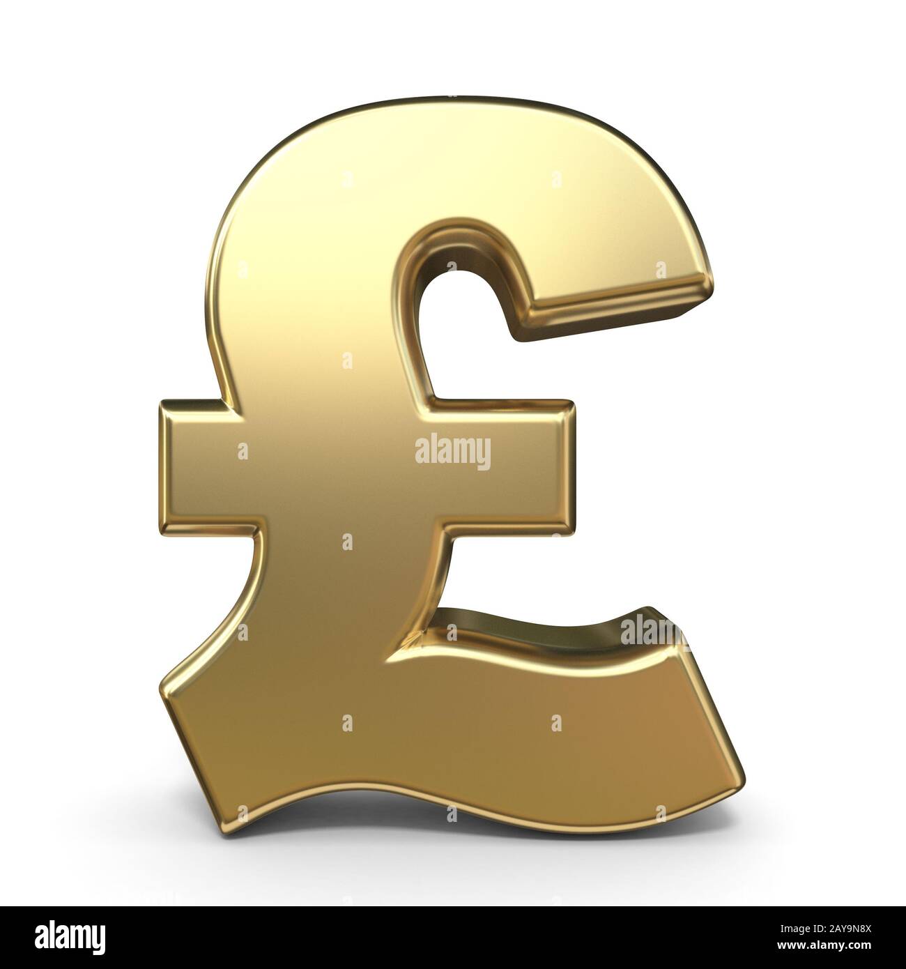 Goldenes Währungssymbol RAUTETASTE 3D Stockfoto