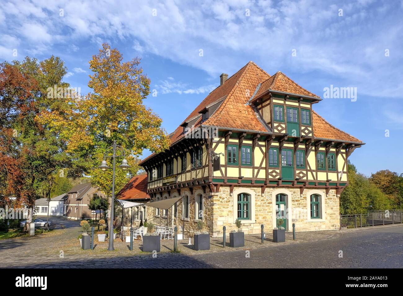 Historische Burgmühle oder Obermühle, Burgsteinfurt Stockfoto