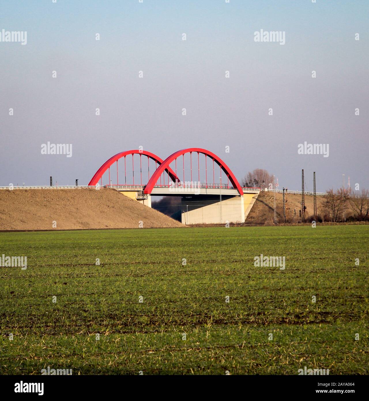 Brücke B6n bei Köthen Sachsen Anhalts aus dem öffentlichen Raum fotografiert Stockfoto