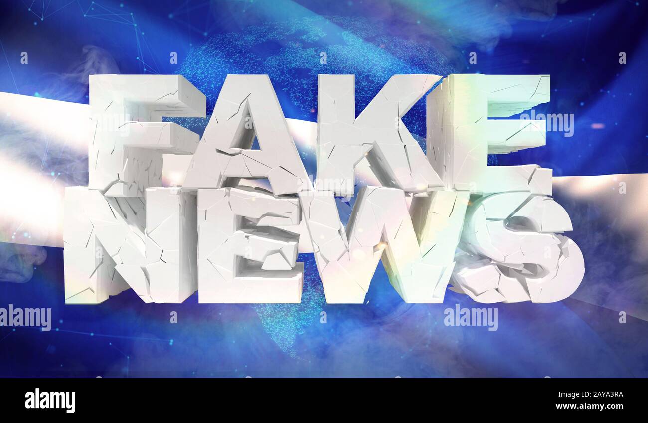 3D-Abbildung der gefälschten Nachrichten Konzept mit Hintergrund Flagge von Honduras. Stockfoto