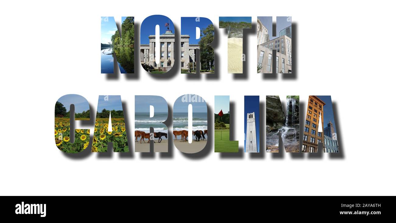 North Carolina Banner auf Weiß Stockfoto