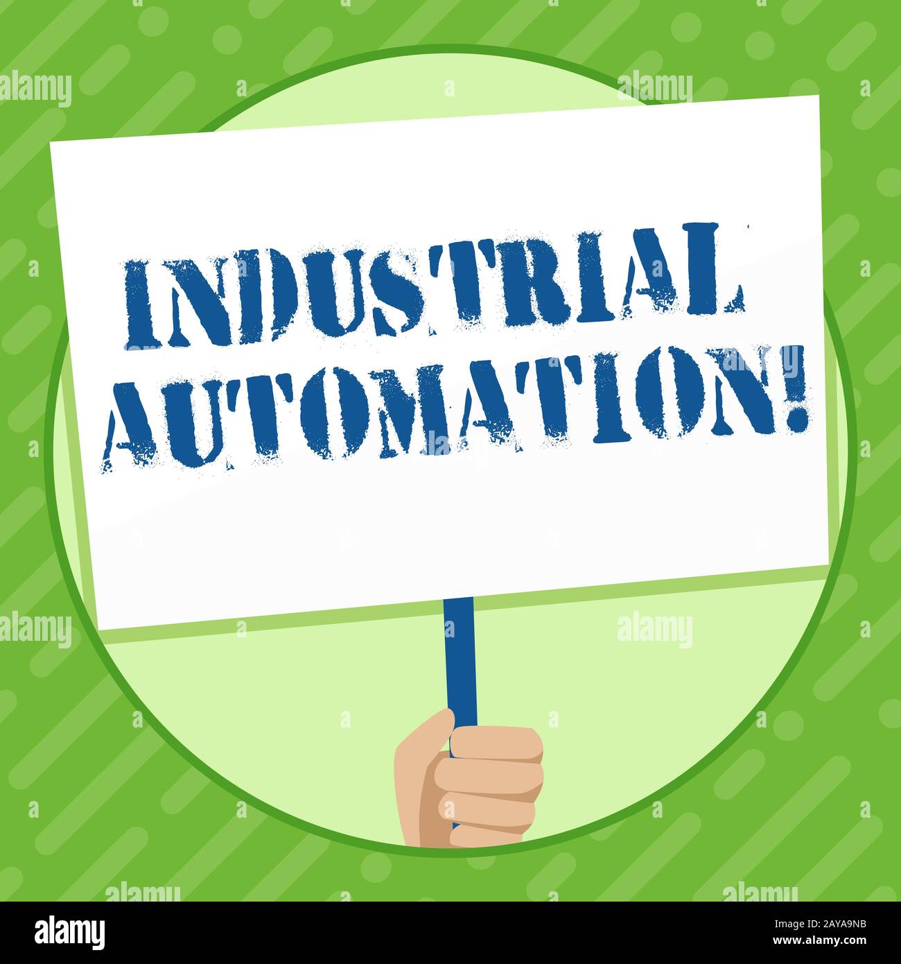 Hinweis zur industriellen Automatisierung. Geschäftsfoto zur Präsentation der Verwendung von Steuerungssystemen für industrielle Prozesshandsysteme H Stockfoto