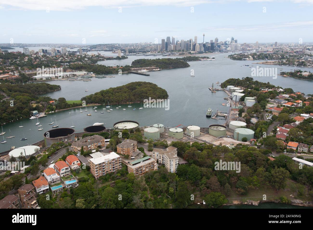 Raffinerieantenne Stockfoto