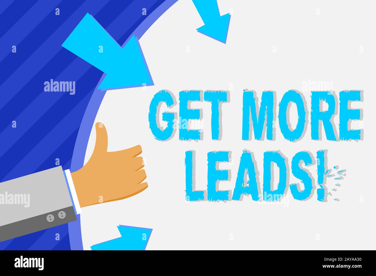 Konzeptionelles Handschreiben, das zeigt, dass mehr Leads erreicht werden. Geschäftsfoto, das die Initiierung von Verbraucherinteressen oder Anfrage-Produkten oder se zeigt Stockfoto