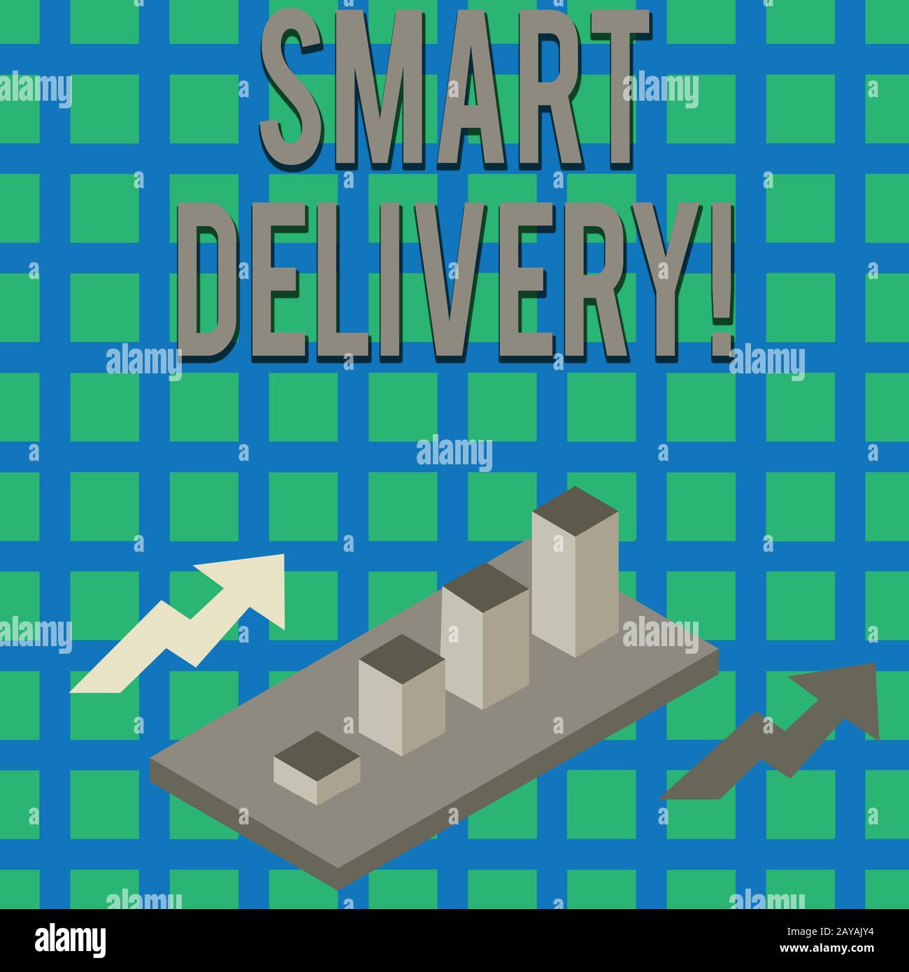 Textzeichen mit Smart Delivery. Konzeptfoto Mobile-Lösung für die schnellere Lieferung und den Transport von Waren in einem bunten Cluster Stockfoto