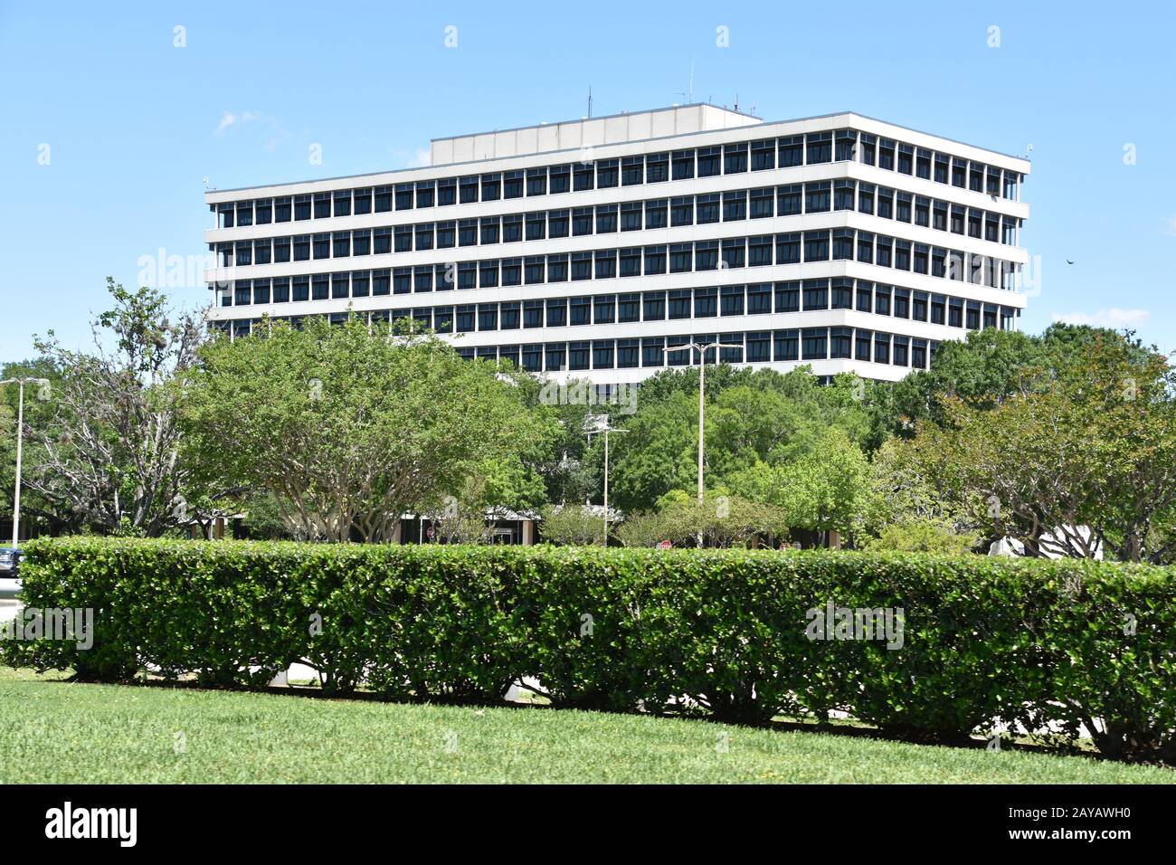 Gebäude im Space Center in Houston, Texas Stockfoto