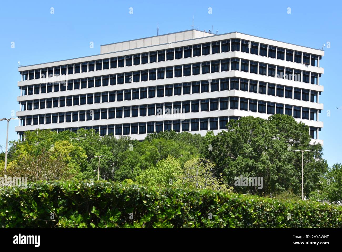 Gebäude im Space Center in Houston, Texas Stockfoto