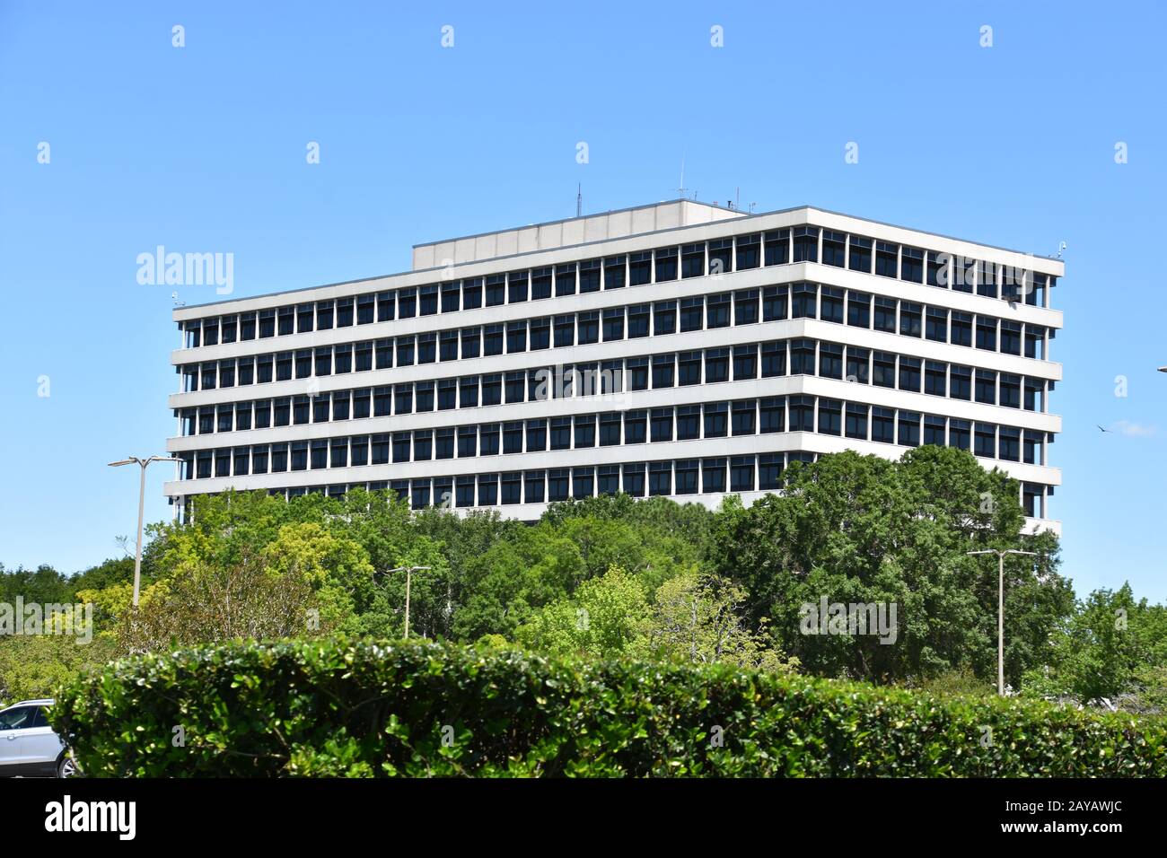 Gebäude im Space Center in Houston, Texas Stockfoto