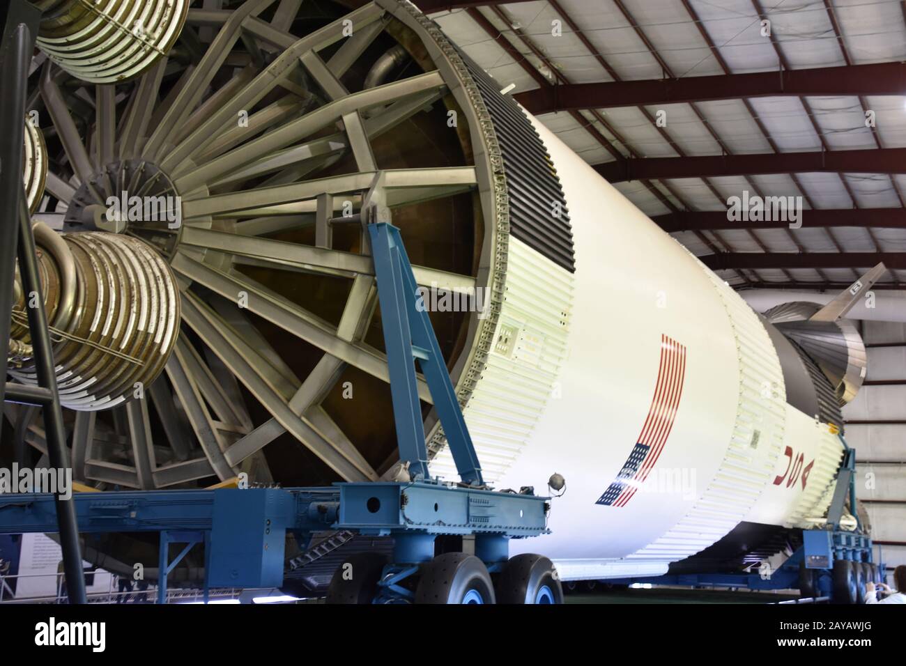 Saturn V Rocket im Space Center in Houston, Texas Stockfoto