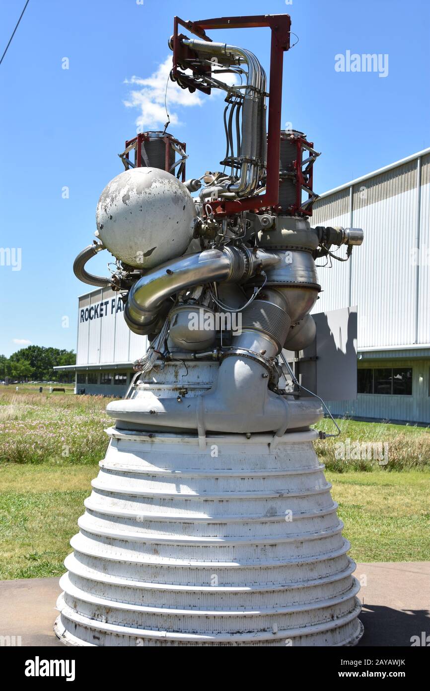 J-2-Motor im Rocket Park im Space Center in Houston, Texas Stockfoto