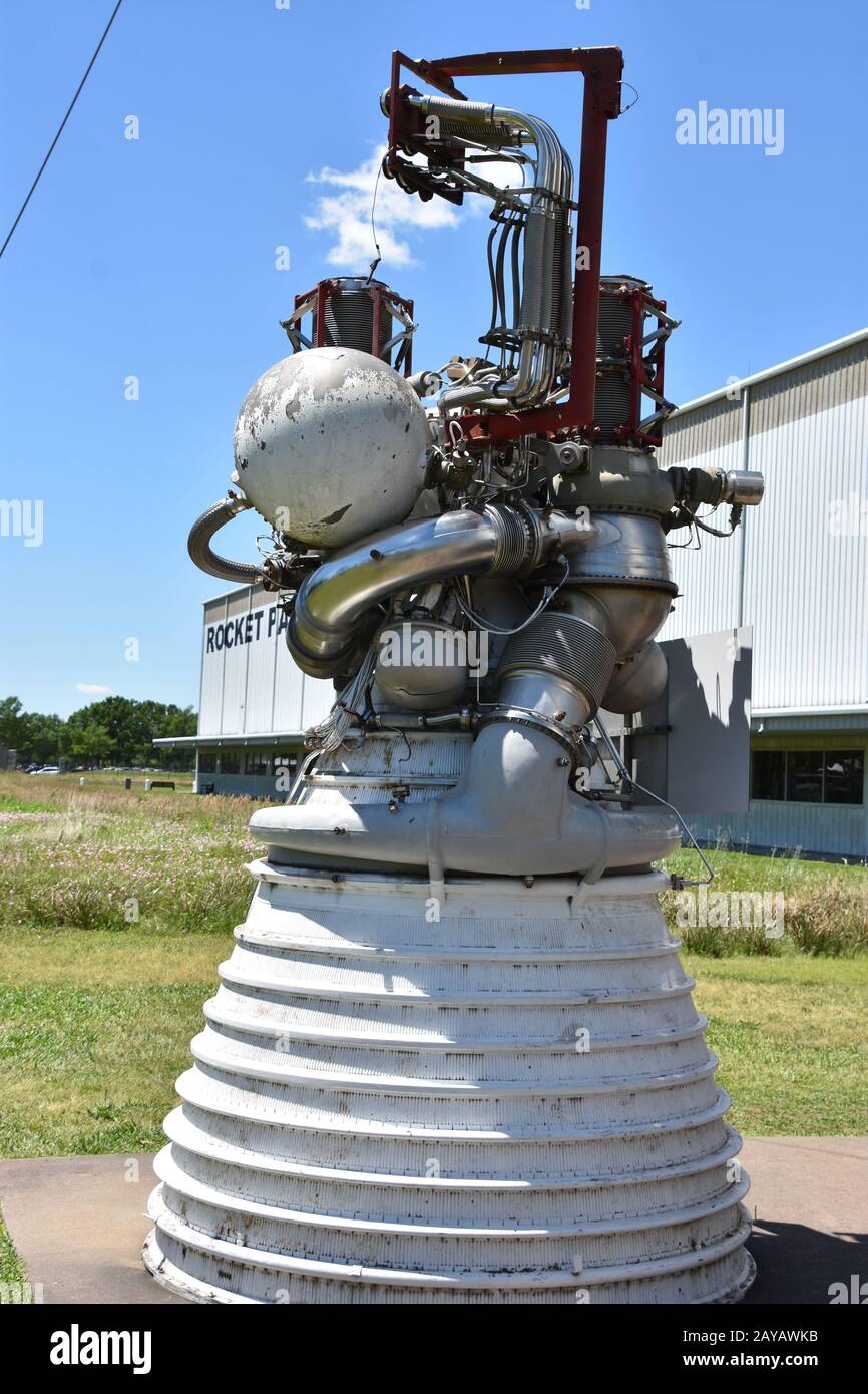 J-2-Motor im Rocket Park im Space Center in Houston, Texas Stockfoto