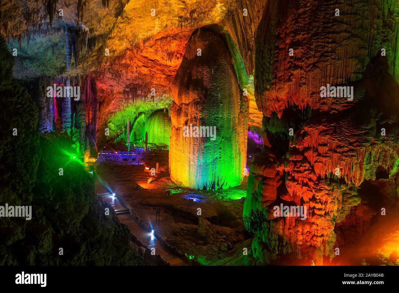 Yellow Dragon Cave, Wunder der Höhlen der Welt, Zhangjiajie, China Stockfoto