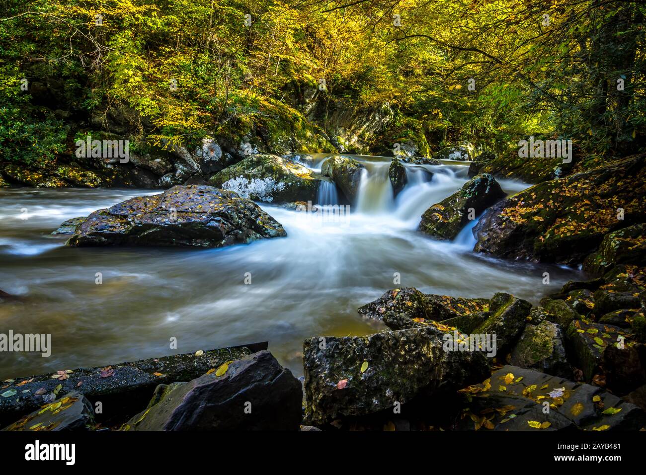 Malerische Landschaft vom virginia Creeper Trail im Herbst Stockfoto