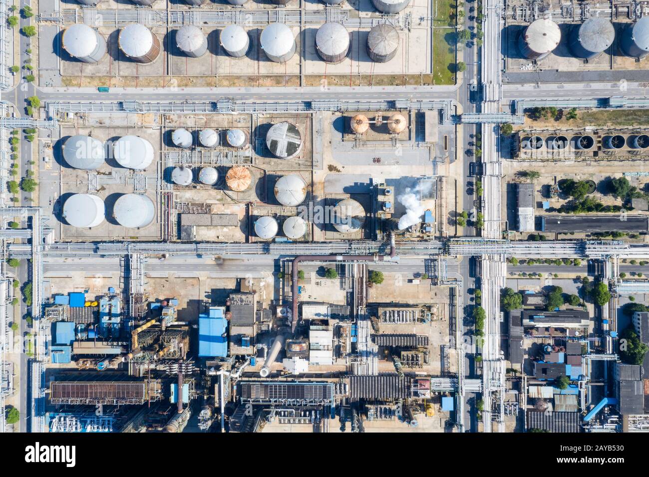 Luftbild der petrochemischen Anlage Stockfoto