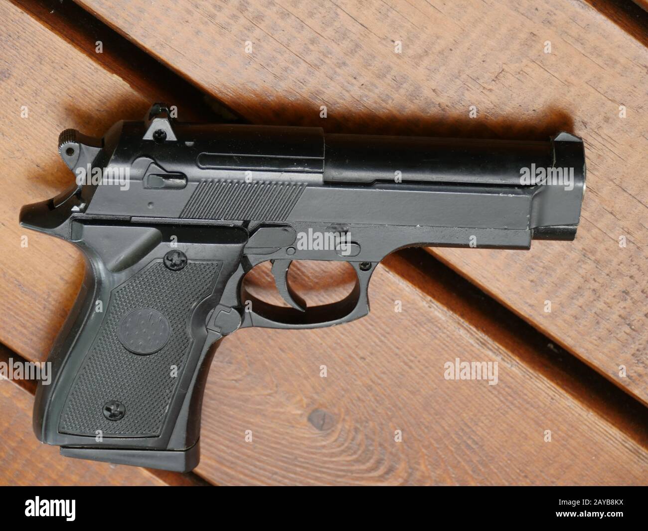 Waffe schwarze Handfeuerwaffe Stockfoto
