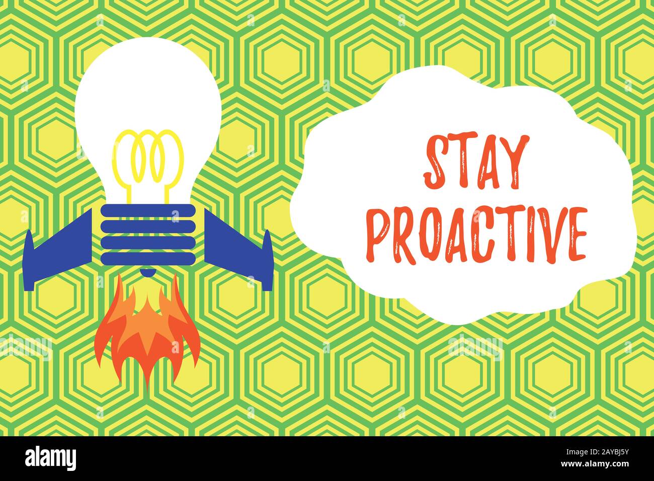 Handschrifterfassung bleibt proaktiv. Konzept bedeutet, dass man sich selbst entscheidet, die erwarteten Ereignisse zu überstehen. Top View Launchin Stockfoto