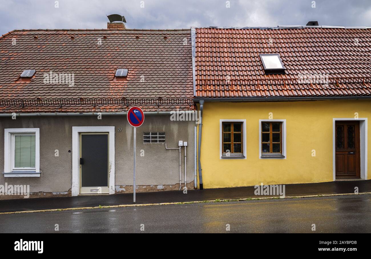 Zwei alte Häuser Stockfoto