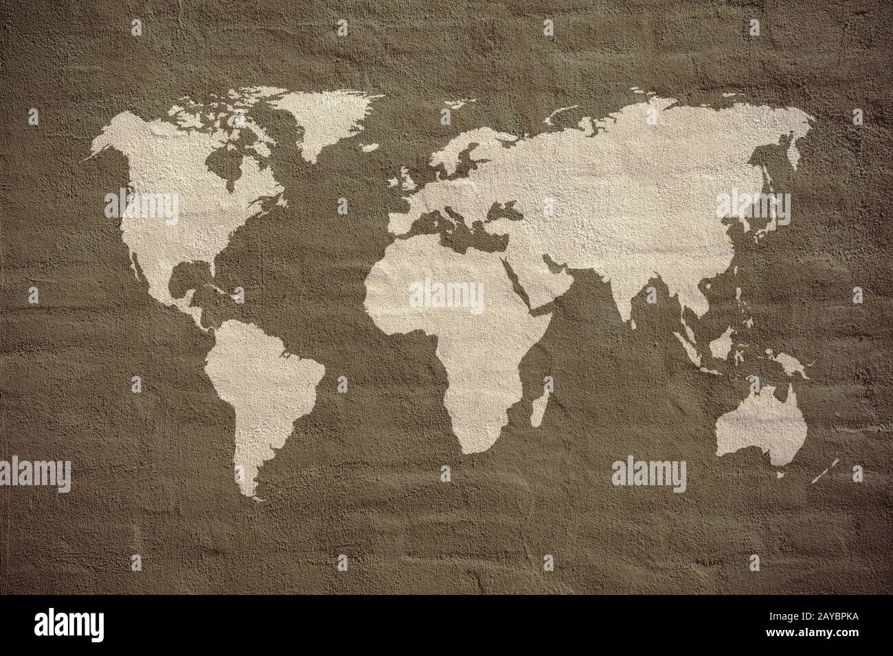 Grunge-Karte der Welt Stockfoto