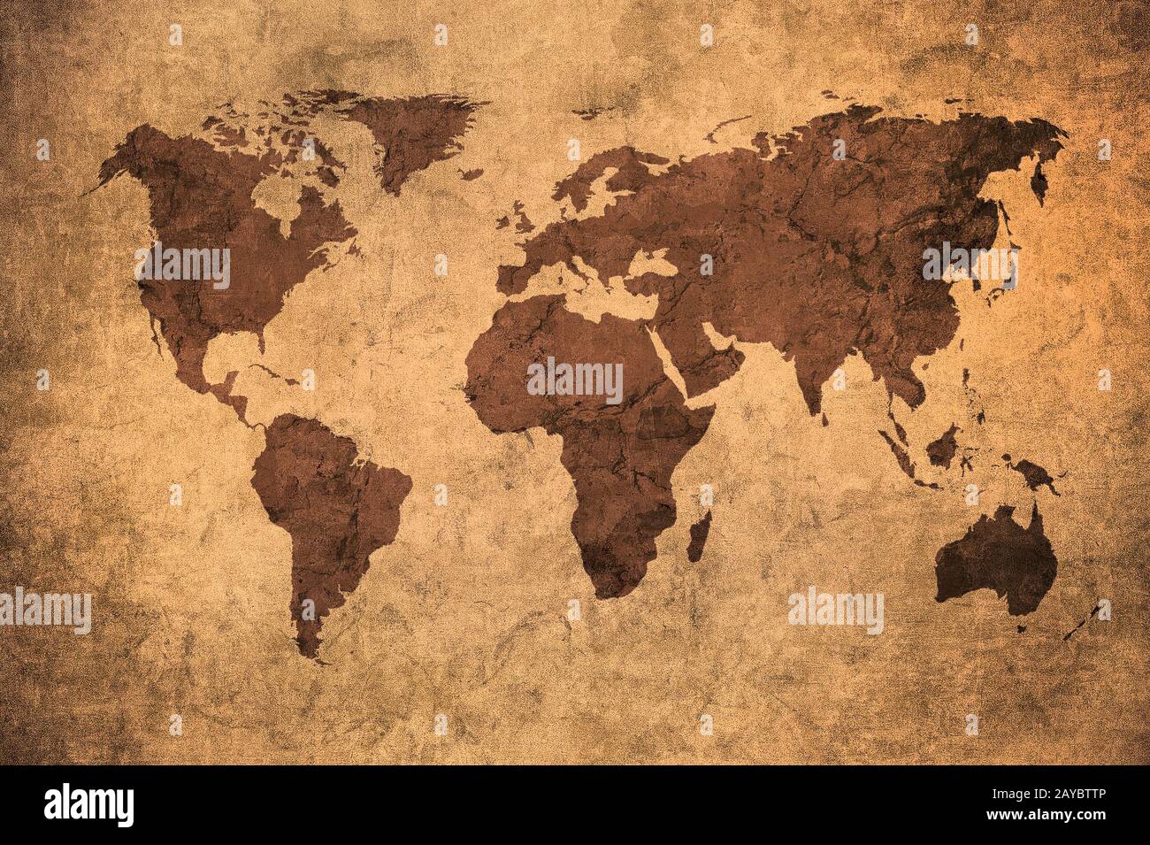 Grunge-Karte der Welt Stockfoto