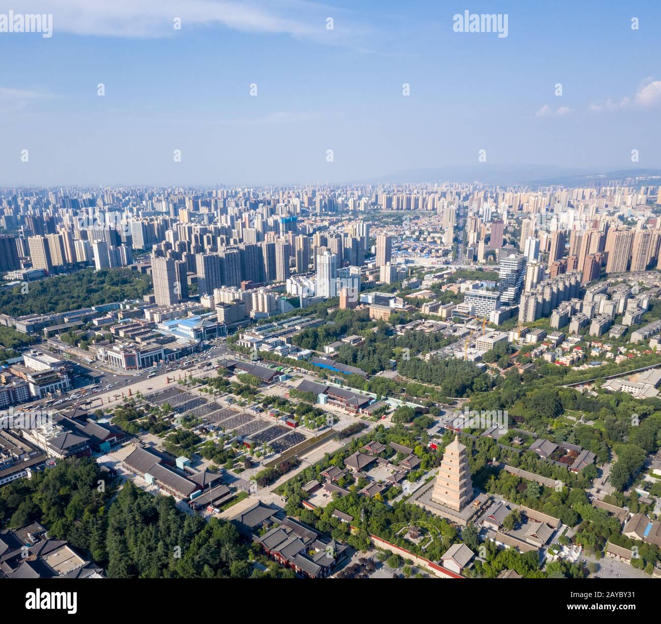 Luftbild der wilden xian Gänsepagode Stockfoto