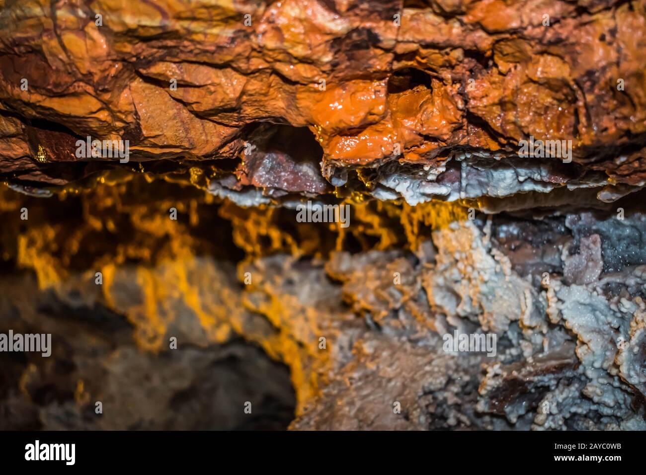 Ein boxwork geologische Formation der Felsen in Wind Cave National Park, South Dakota Stockfoto