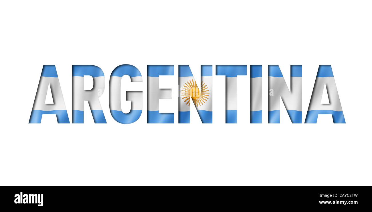argentinische Flaggentextschrift Stockfoto