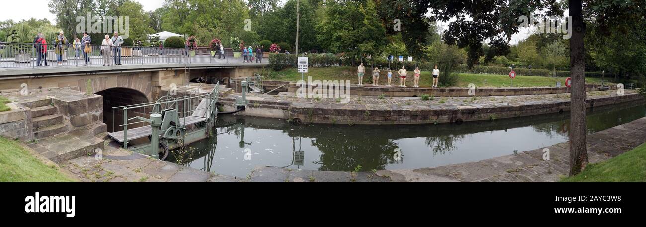 Bundesgartenschau (BUGA 2019) auf der Neckarinsel Stockfoto