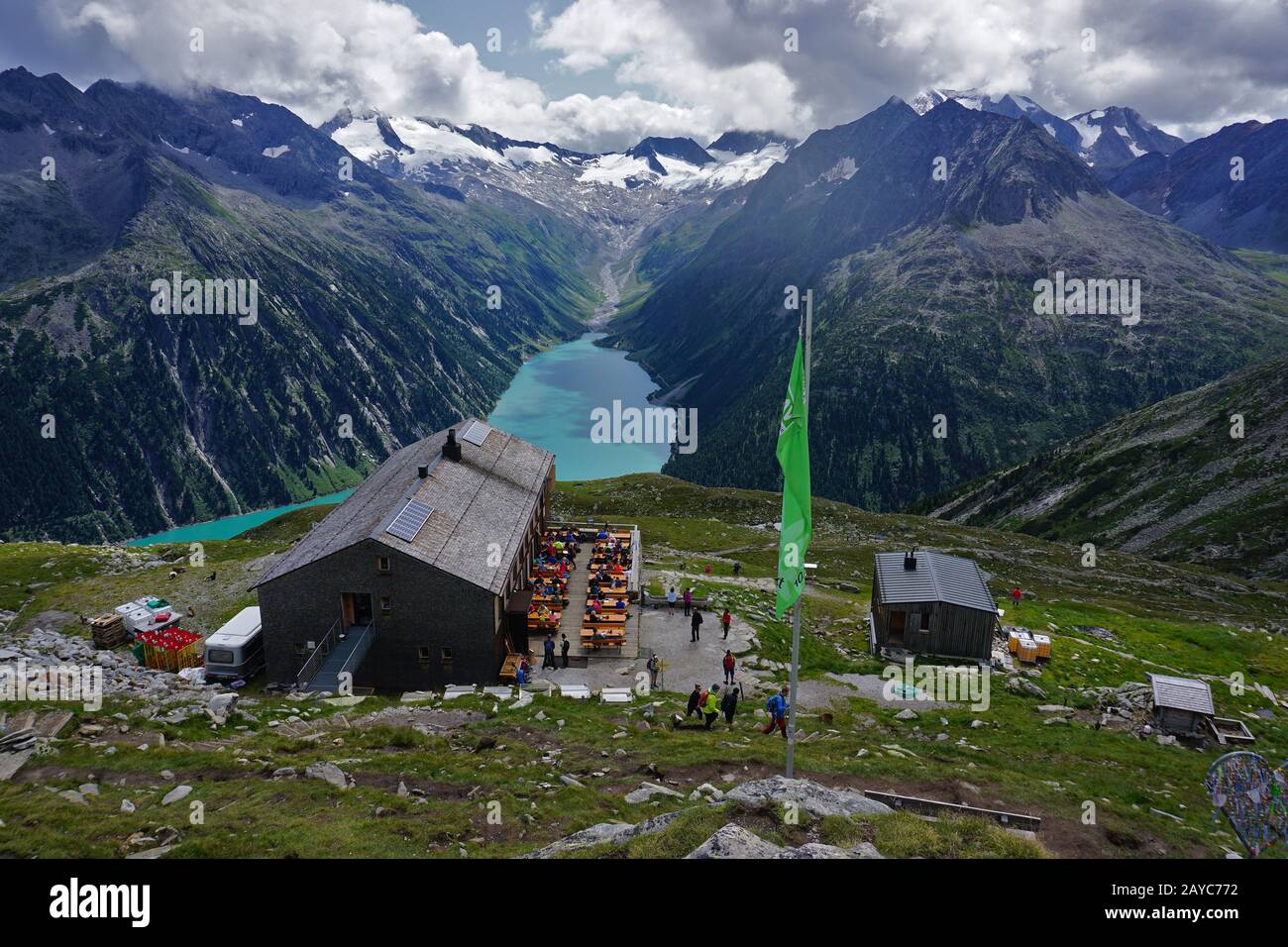 Olperer Hütte in den Zillertaler alpen, Österreich Stockfoto