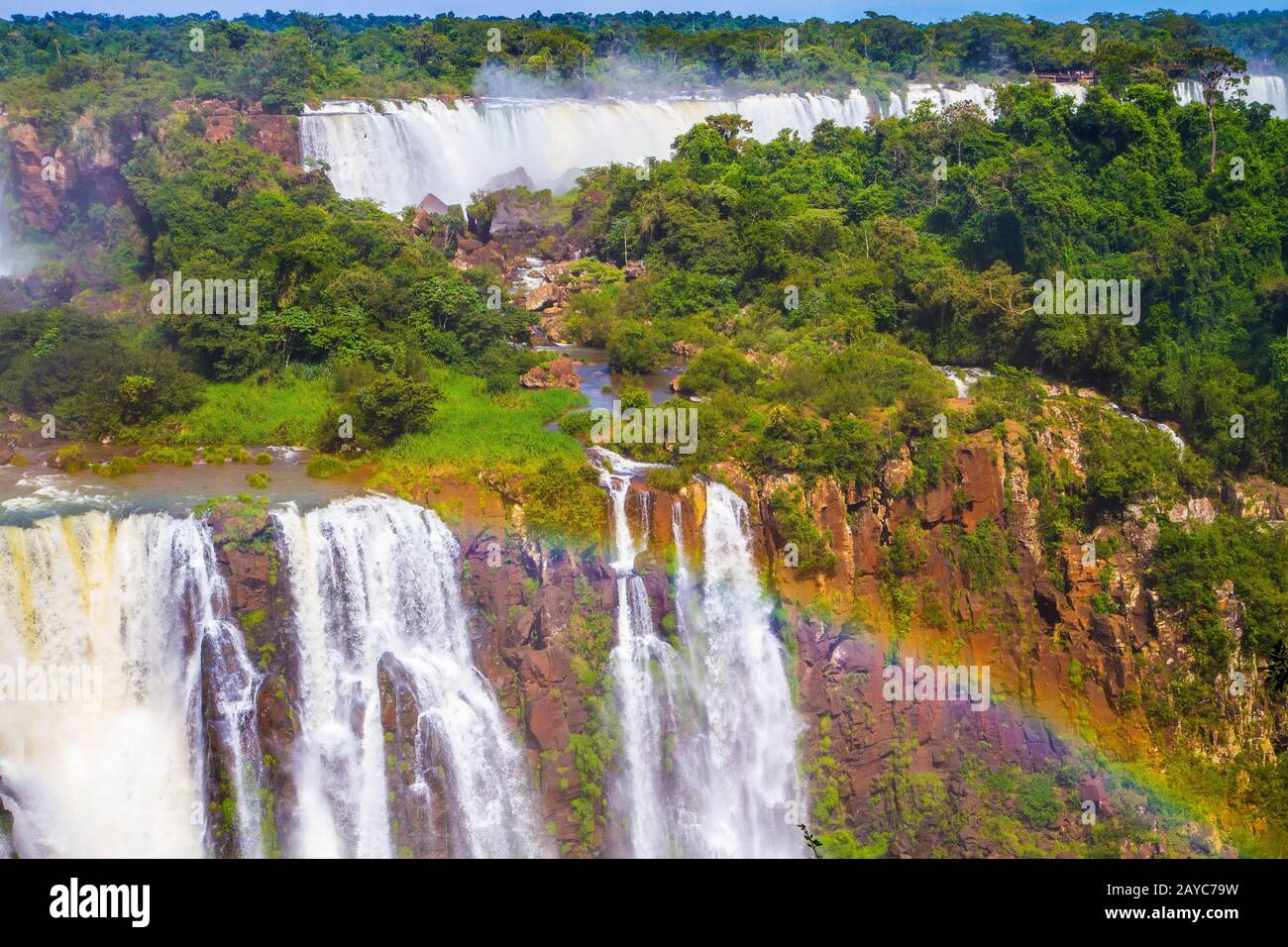 Komplex der Wasserfälle Iguazu Stockfoto