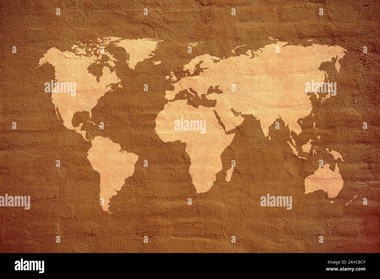 Grunge-Karte der Welt Stockfoto