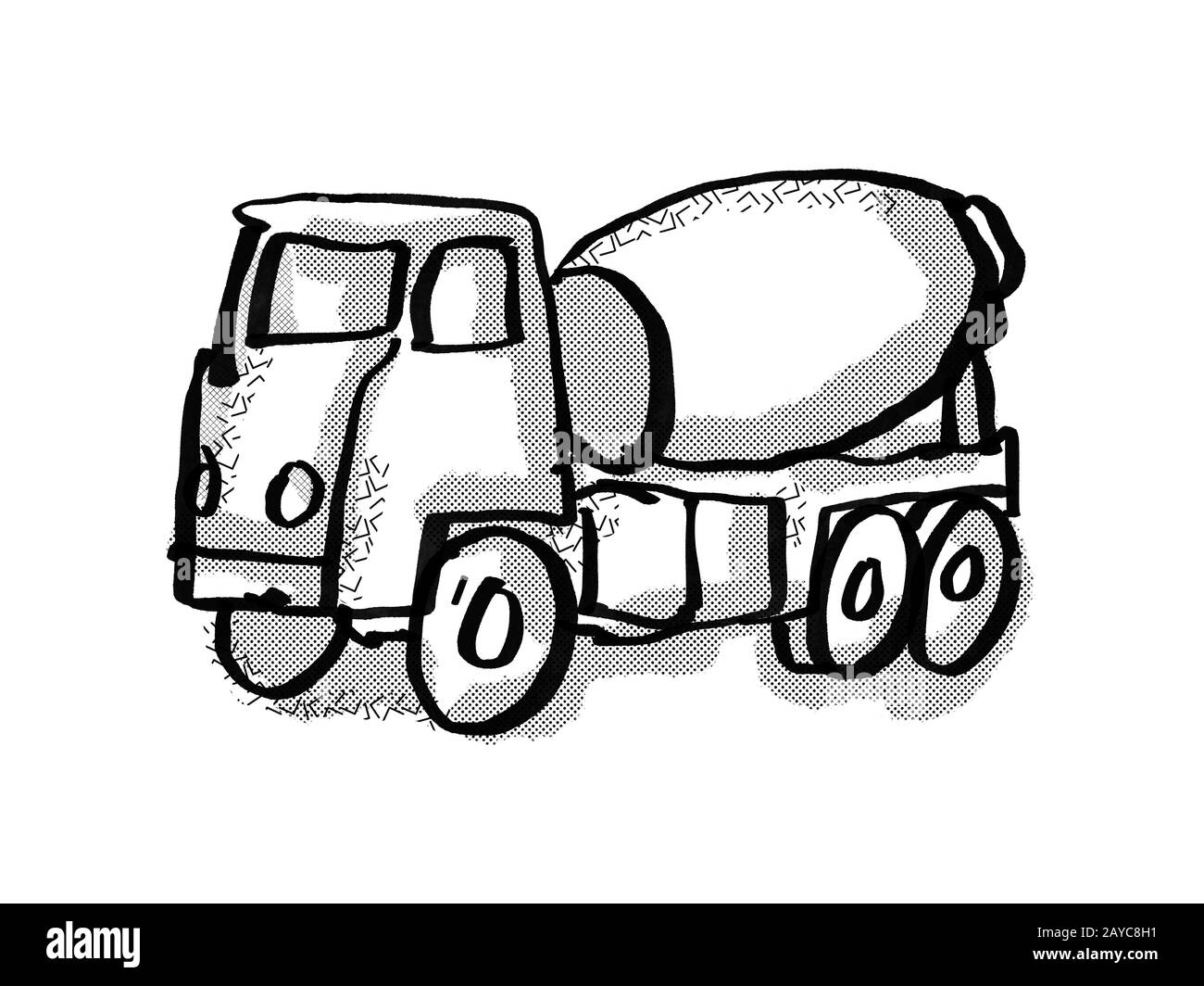 Zementwagen Cartoon Zeichnung Stockfoto