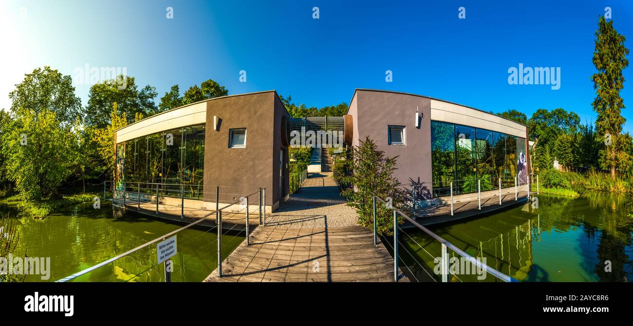Herberstein Schlossgärten im Herberstein Panorama . Rose Gardenn, Urlaubsziel für Touristen. Stockfoto