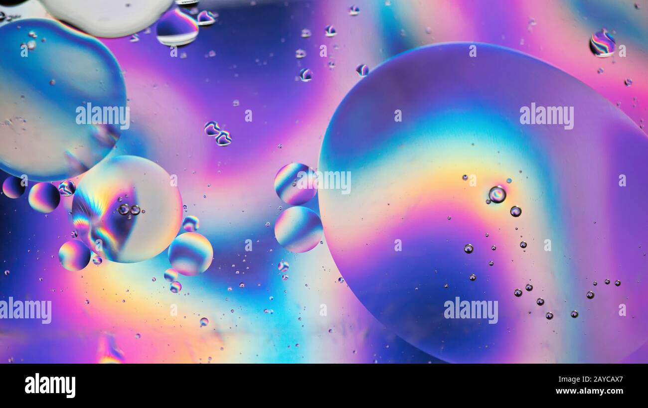 Rainbow abstrakt Hintergrund Bild mit Öl, Wasser und Seife, die Stockfoto